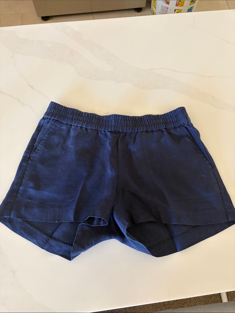 HIHO Navy Women's Casual Linen Elastic-Waist Shorts